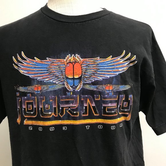 Journey rock band summer tour 2003 black t shirt Styx REO Bandwagon Vintage L - Picture 3 of 8